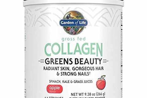 Garden of Life Grass Fed Collagen Greens Beauty Powder - Apple, 14 Servings, Collagen Powder for..