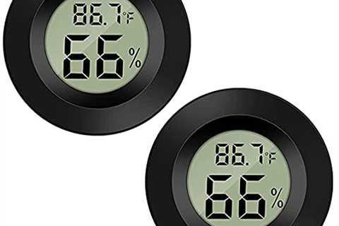 Meggsi 2 Pack Mini Digital Hygrometer Gauge Indoor Thermometer, LCD Monitor Temperature Outdoor..