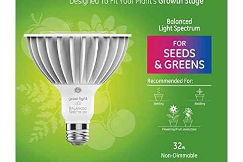 GE Grow Light, LED Flood Light Bulb For Seeds and Greens, Balanced Light Spectrum, High Output PPF..