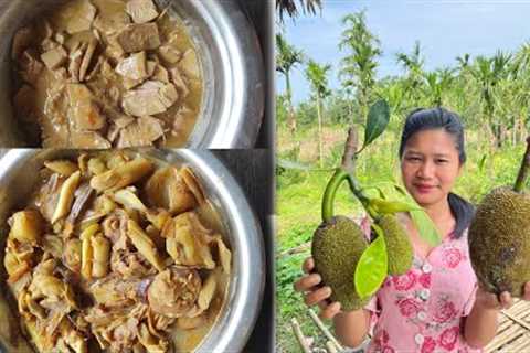 Cooking and eating jackfruit recipes at @BitulVlogs home | Cooking and Eating Smallest Tomato