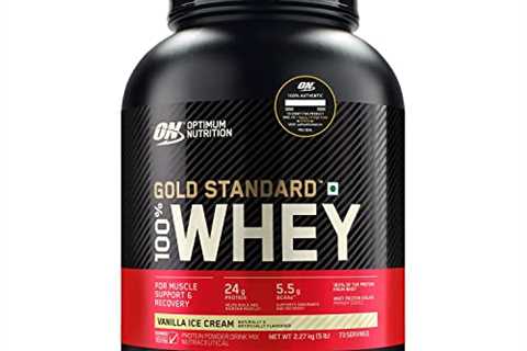 Optimum Nutrition Gold Standard 100% Whey Protein Powder, Vanilla Ice Cream, 5 Pound (Packaging May ..