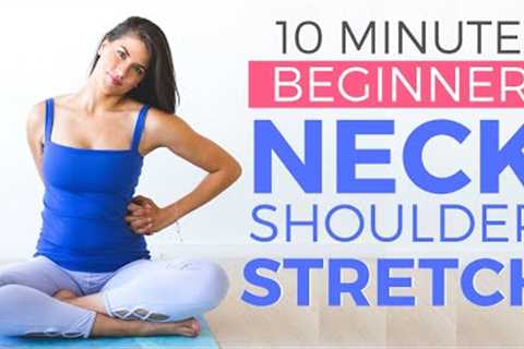 10 minute Beginner Yoga Stretch for Neck & Shoulder Relief | Yoga for Beginners