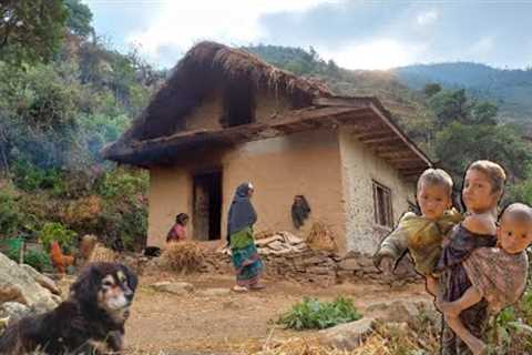 Organic Nepali Mountain Village Life || Countryside Food Cooking & Eating || Village cooking