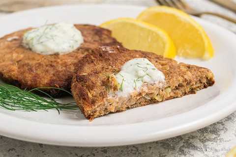 Zucchini Salmon Fritters with Lemon Dill Sauce