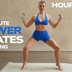 30 MIN STANDING STRENGTH BASED POWER PILATES WORKOUT TO TONE & LOSE FAT- Pilates with Weights